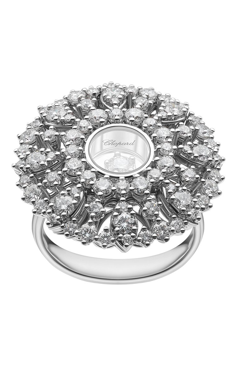 Женские кольцо CHOPARD бесцветного цвета, арт. 82A036-1110 | Фото 2 (Материал сплава: Белое золото; Драгоценные камни: Бриллианты; Региональные ограничения белый список (Axapta Mercury): Не проставлено; Нос: Не проставлено)