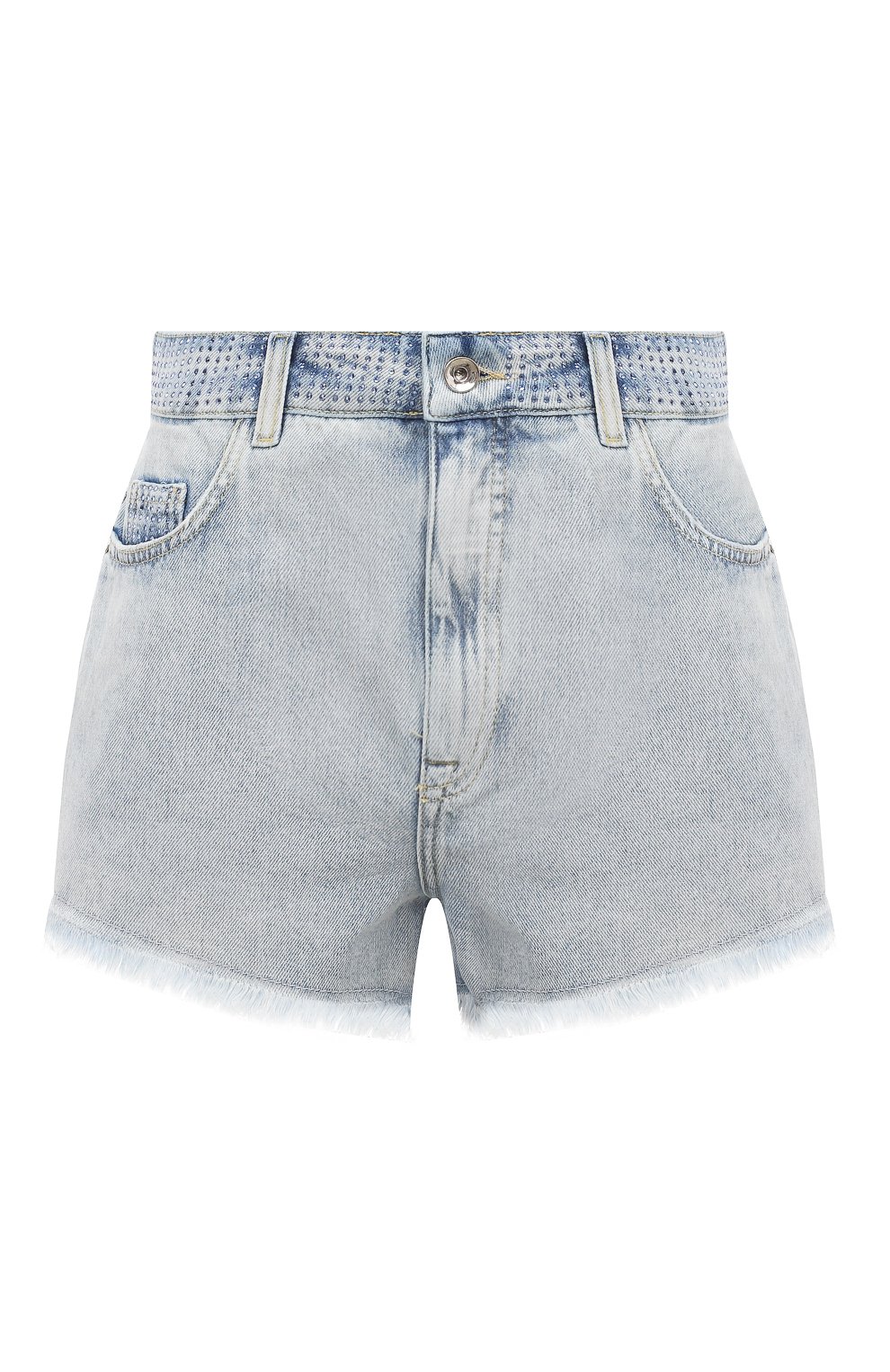 Джинсовые шорты PATRIZIA PEPE голубого цвета по цене 19400 руб., арт. 2P1493_D043, фото 1 Джинсовые шорты PATRIZIA PEPE, арт. 2P1493_D043, фото 1