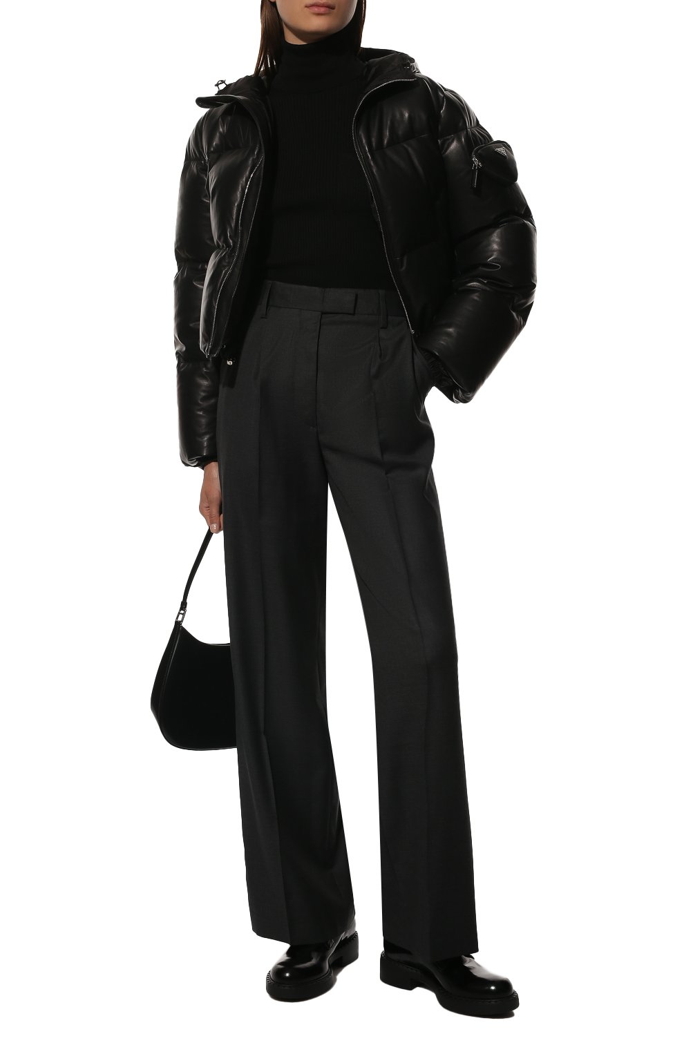 Кожаный пуховик PRADA, арт. 58A090-08P-F0002, фото 2