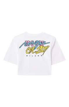 Детская хлопковая футболка MSGM KIDS белого цвета, арт. S5MSJGTH080 | Фото 2 (Драгоценные камни: Проставлено; Рукава: Короткие; Материал сплава: Проставлено; Девочки Кросс-КТ: футболка-одежда, Футболка-спорт; Материал внешний: Хлопок; Ростовка одежда: 6 лет | 116 см, 8 лет | 128 см, 12 лет | 152 см, 16 лет | 164 см, 10 - 11 лет | 140 - 146см)