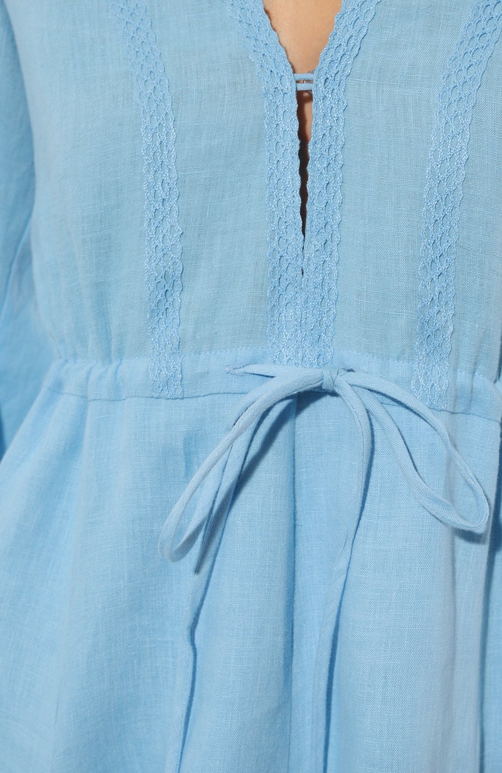 Льняное платье A MERE CO голубого цвета по цене 75700 руб., арт. AMC-RSS23-014SB, фото 5 Льняное платье A MERE CO, арт. AMC-RSS23-014SB, фото 5