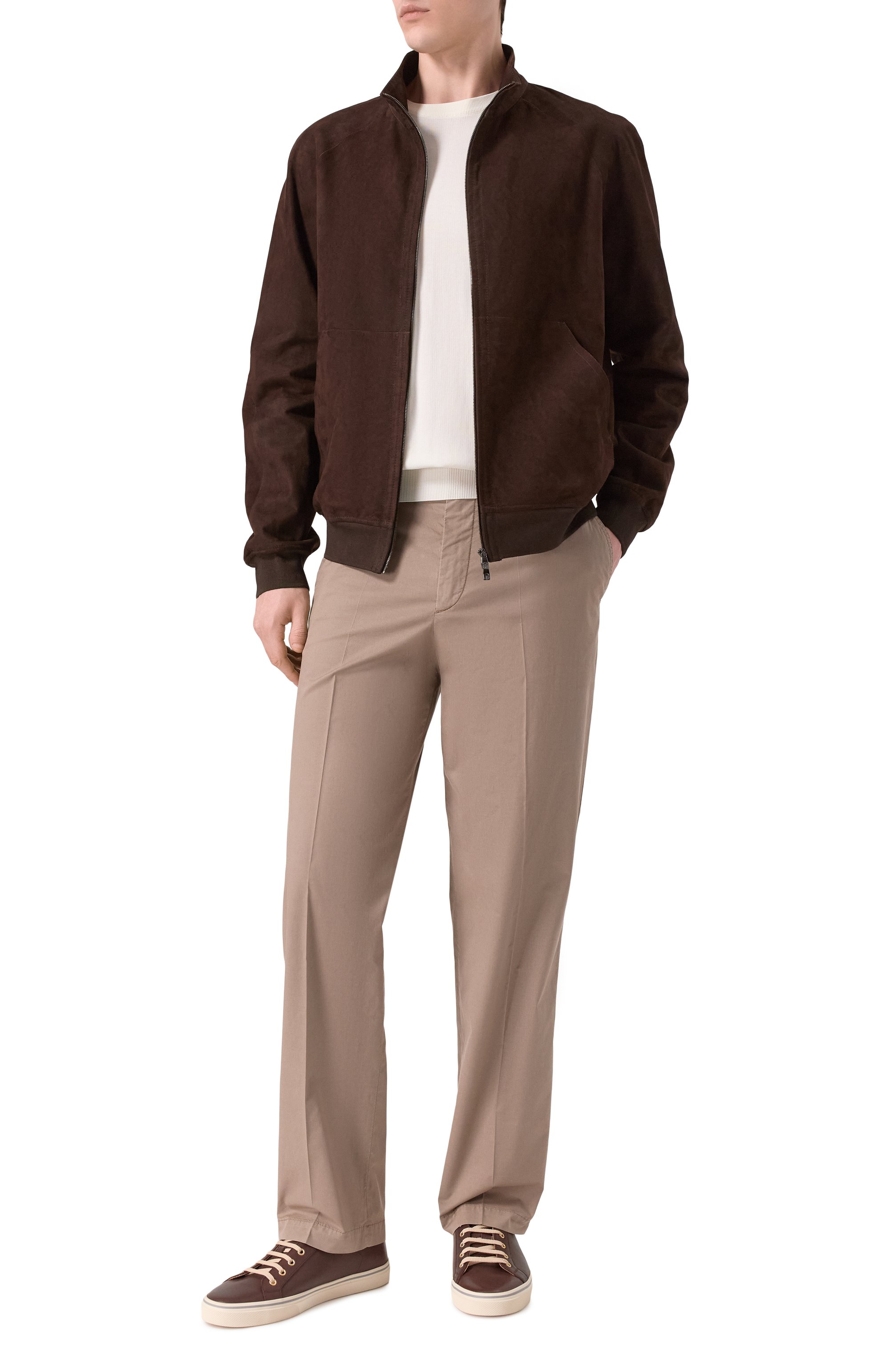 Замшевый бомбер CORNELIANI темно-коричневого цвета по цене 293000 руб., арт. 27L5A1/2720177, фото 2 Замшевый бомбер CORNELIANI, арт. 27L5A1/2720177, фото 2