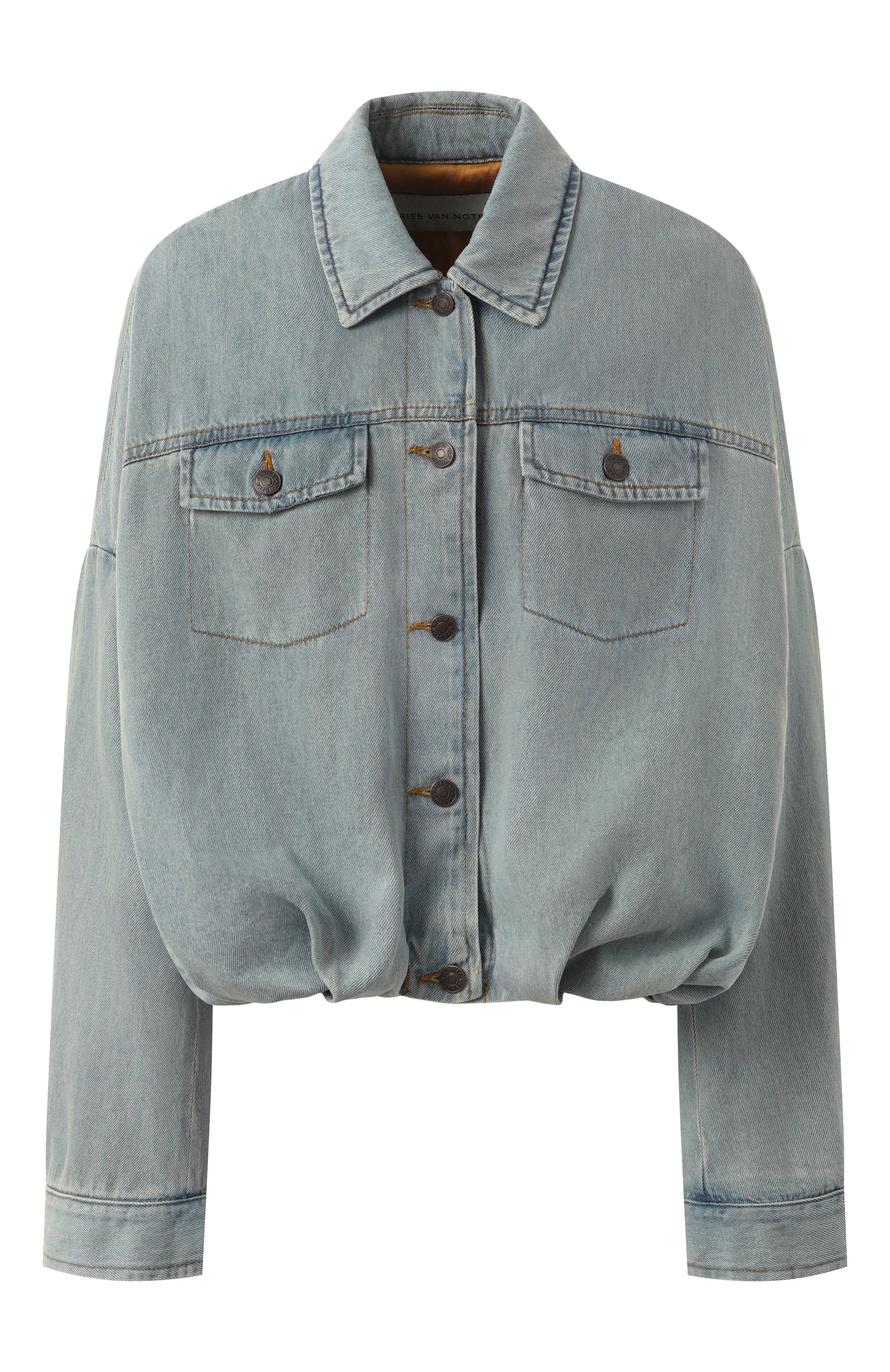 Джинсовая куртка DRIES VAN NOTEN голубого цвета по цене 72400 руб., арт. 242-010506-9378, фото 1 Джинсовая куртка DRIES VAN NOTEN, арт. 242-010506-9378, фото 1