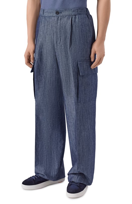 Брюки-карго изо льна и хлопка Hevo T0RREQUETTA35/L740 Синий  T0RREQUETTA35/L740 Фото 3