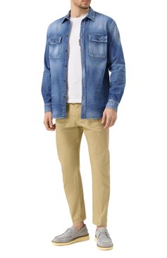 Мужская джинсовая рубашка DSQUARED2 синего цвета, арт. S74DM0904/S30341 | Фото 2 (Драгоценные камни: Проставлено; Длина (для топов): Стандартные; Рукава: Длинные; Материал сплава: Проставлено; Случай: Повседневный; Манжеты: На пуговицах; Кросс-КТ: Деним; Воротник: �Кент; Стили: Кэжуэл; Принт: Однотонные; Материал внешний: Деним, Хлопок)