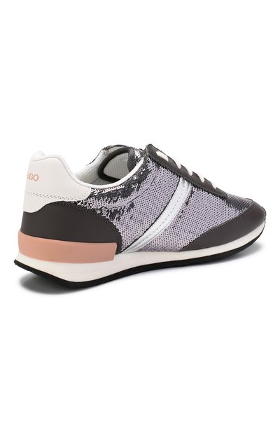 Комбинированные кроссовки BOSS серого цвета по цене 13000 руб., арт. 50413232, фото 4 Комбинированные кроссовки BOSS, арт. 50413232, фото 4