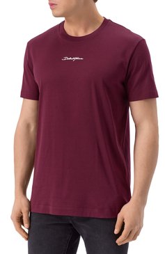 Мужская хлопковая футболка DOLCE & GABBANA бордового цвета, арт. G8RN8Z/G7NUB | Фото 3 (Материал внешний: Хлопок; Длина (для топов): Стандартные; Материал сплава: Проставлено; Рукава: Короткие; Драгоценные камни: Проставлено; Принт: Без принта; Стили: Кэжуэл; Кросс-КТ: Джерси; Мужское Кросс-КТ: Футболка-одежда)