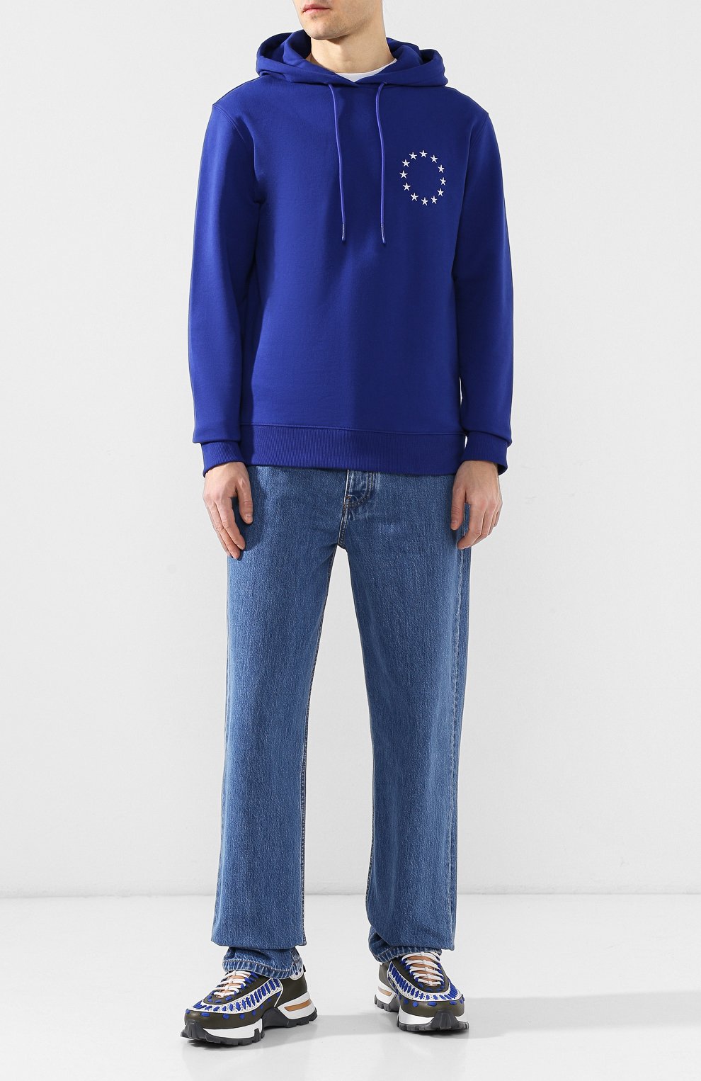 Хлопковое худи ÉTUDES синего цвета по цене 14200 руб., арт. E14B-106-03, фото 2 Хлопковое худи ÉTUDES, арт. E14B-106-03, фото 2