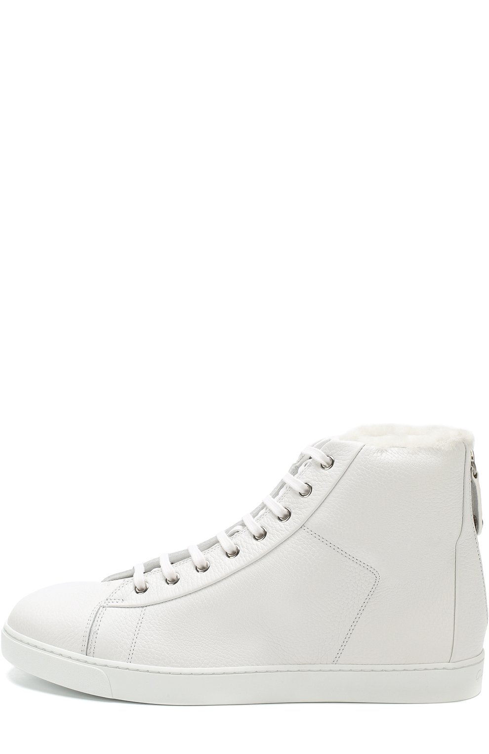 Высокие кожаные кеды на молнии с внутренней меховой отделкой GIANVITO ROSSI, арт. S20391.M1WHT.B0XBIAN, фото 3