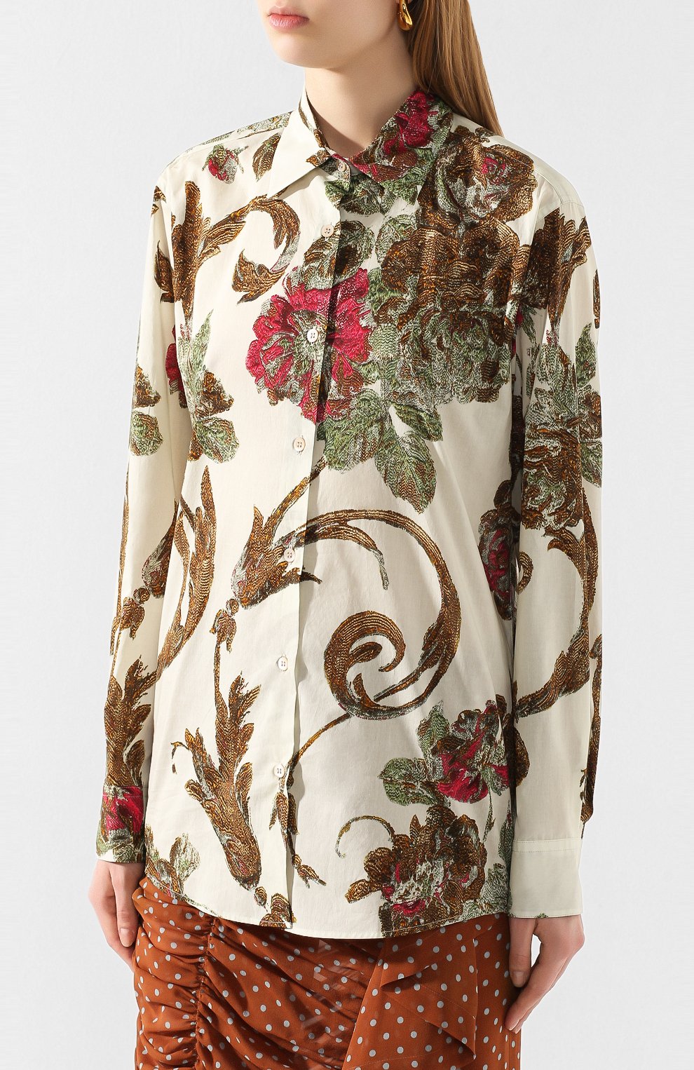 Хлопковая рубашка DRIES VAN NOTEN, арт. 201-10758-9401, фото 3