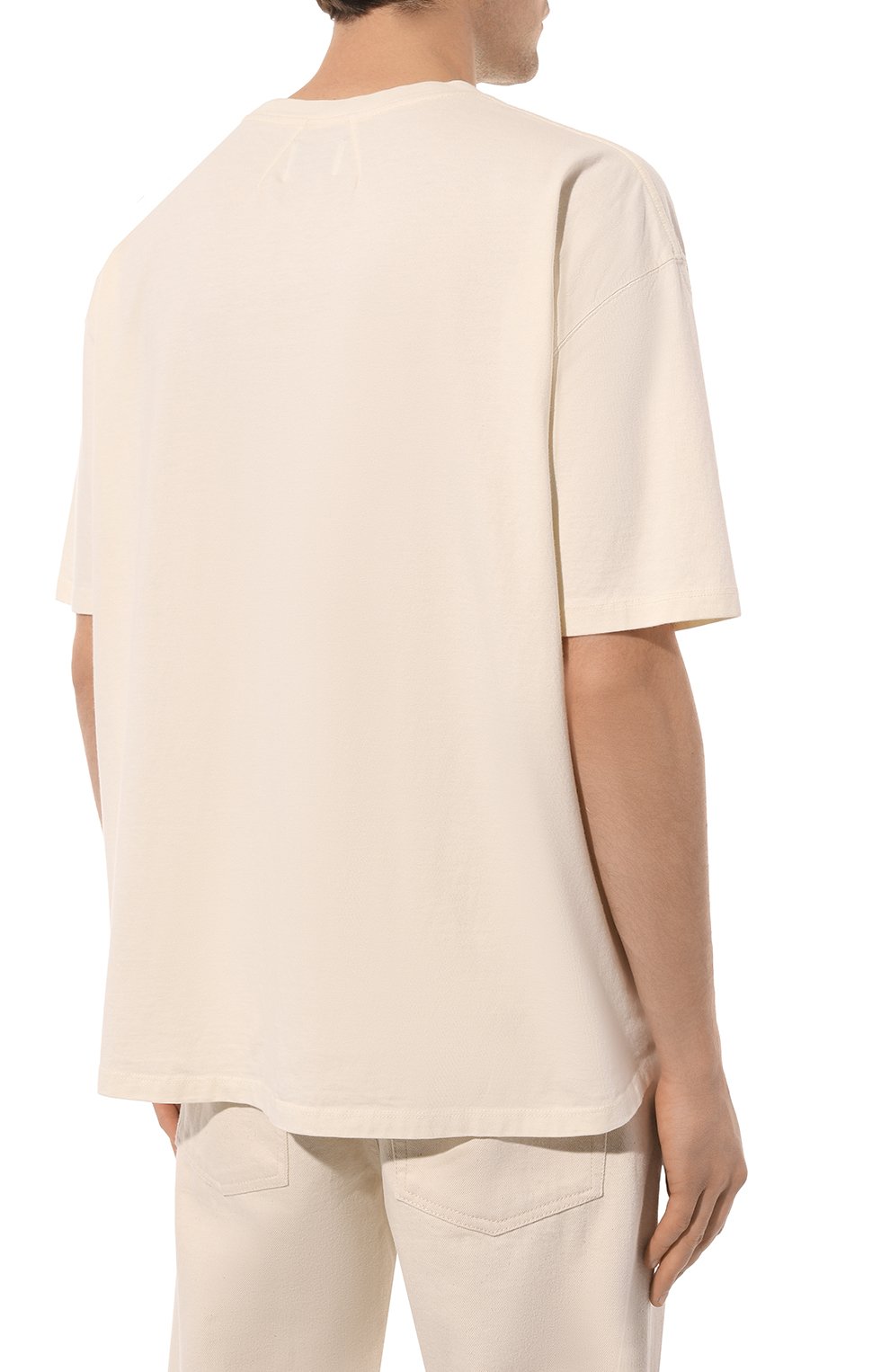 Хлопковая футболка RHUDE кремового цвета по цене 41750 руб., арт. RHPS24TT01012611, фото 4 Хлопковая футболка RHUDE, арт. RHPS24TT01012611, фото 4