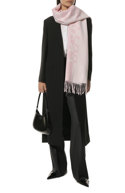 Шерстяной шарф Prada 2FS038-2FK3-F0PFG Розовый  2FS038-2FK3-F0PFG Фото 3