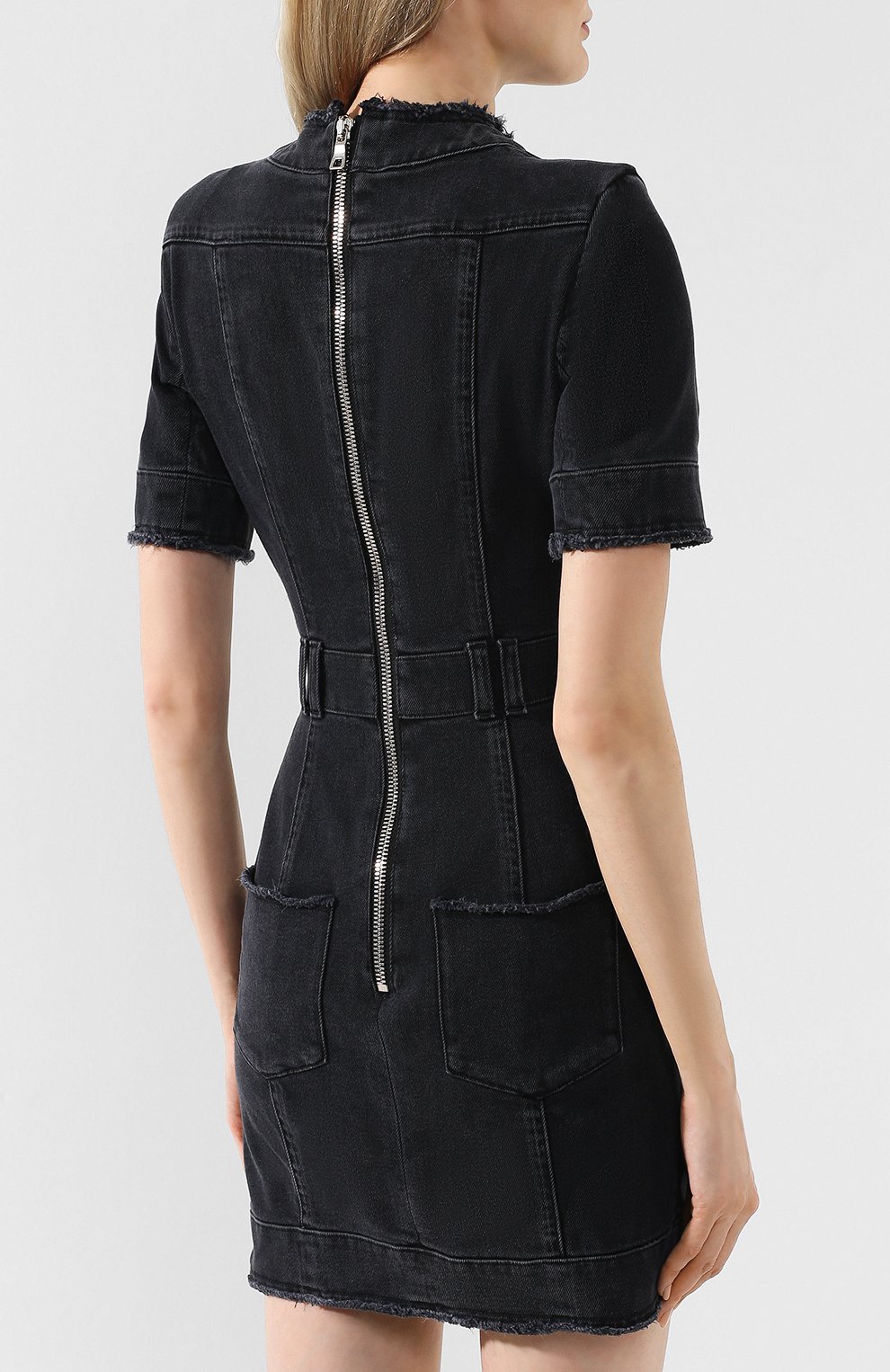 Джинсовое платье BALMAIN черного цвета по цене 199500 руб., арт. RF16305/D027, фото 4 Джинсовое платье BALMAIN, арт. RF16305/D027, фото 4