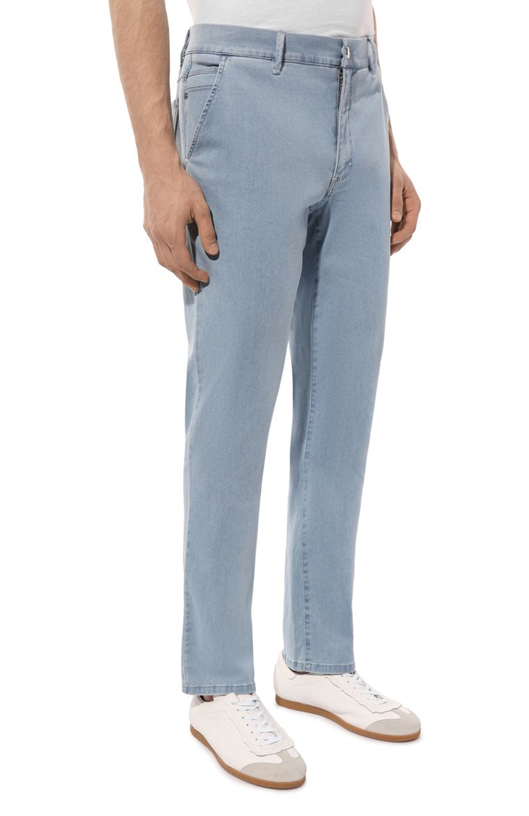Мужские джинсы regular fit ZILLI голубого цвета, арт. CP701BM0441VZP000 | Фото 3 (Длина (брюки, джинсы): Стандартные; Материал внешний: Хлопок, Деним; Силуэт М (брюки): Прямые; Кросс-КТ: Деним; Стили: Повседневный; Автоматизация ТО: Проставлено; Автоматизация состава: Проставлено; Детали: Без декора)