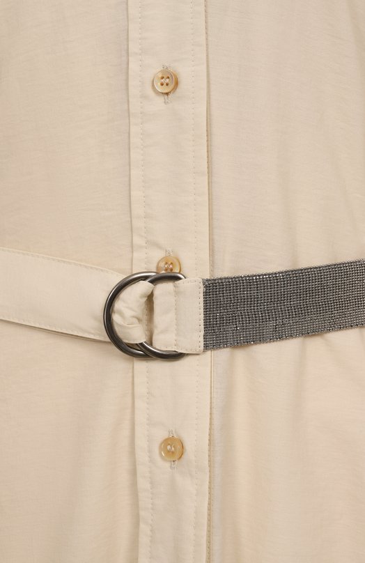 Хлопковое платье Brunello Cucinelli M0F79AHB46 Кремовый  M0F79AHB46 Фото 6