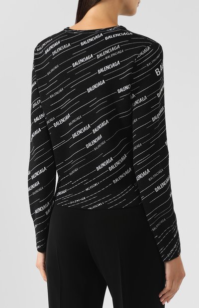 Шерстяной кардиган BALENCIAGA черно-белого цвета по цене 69250 руб., арт. 555294/T1524, фото 4 Шерстяной кардиган BALENCIAGA, арт. 555294/T1524, фото 4