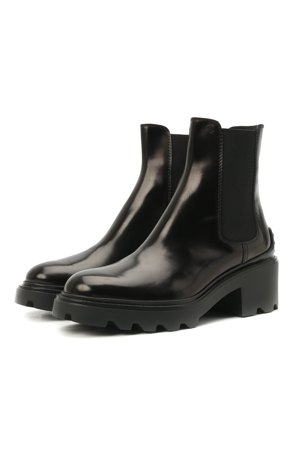 Кожаные ботинки TOD’S черного цвета по цене 69300 руб., арт. XXW08D0EA10AKT, фото 1 Кожаные ботинки TOD’S, арт. XXW08D0EA10AKT, фото 1