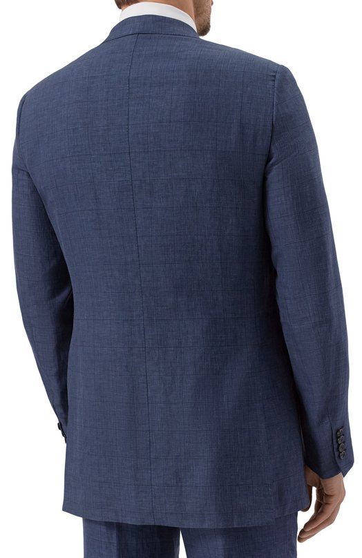 Костюм из смеси шерсти и льна с шелком Brioni RA0J0L/P7AN7/BRUNIC0/2 Синий  RA0J0L/P7AN7/BRUNIC0/2 Фото 5