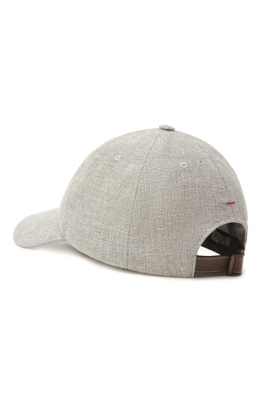 Бейсболка изо льна и шерсти Brunello Cucinelli MW4829850 Серый  MW4829850 Фото 3