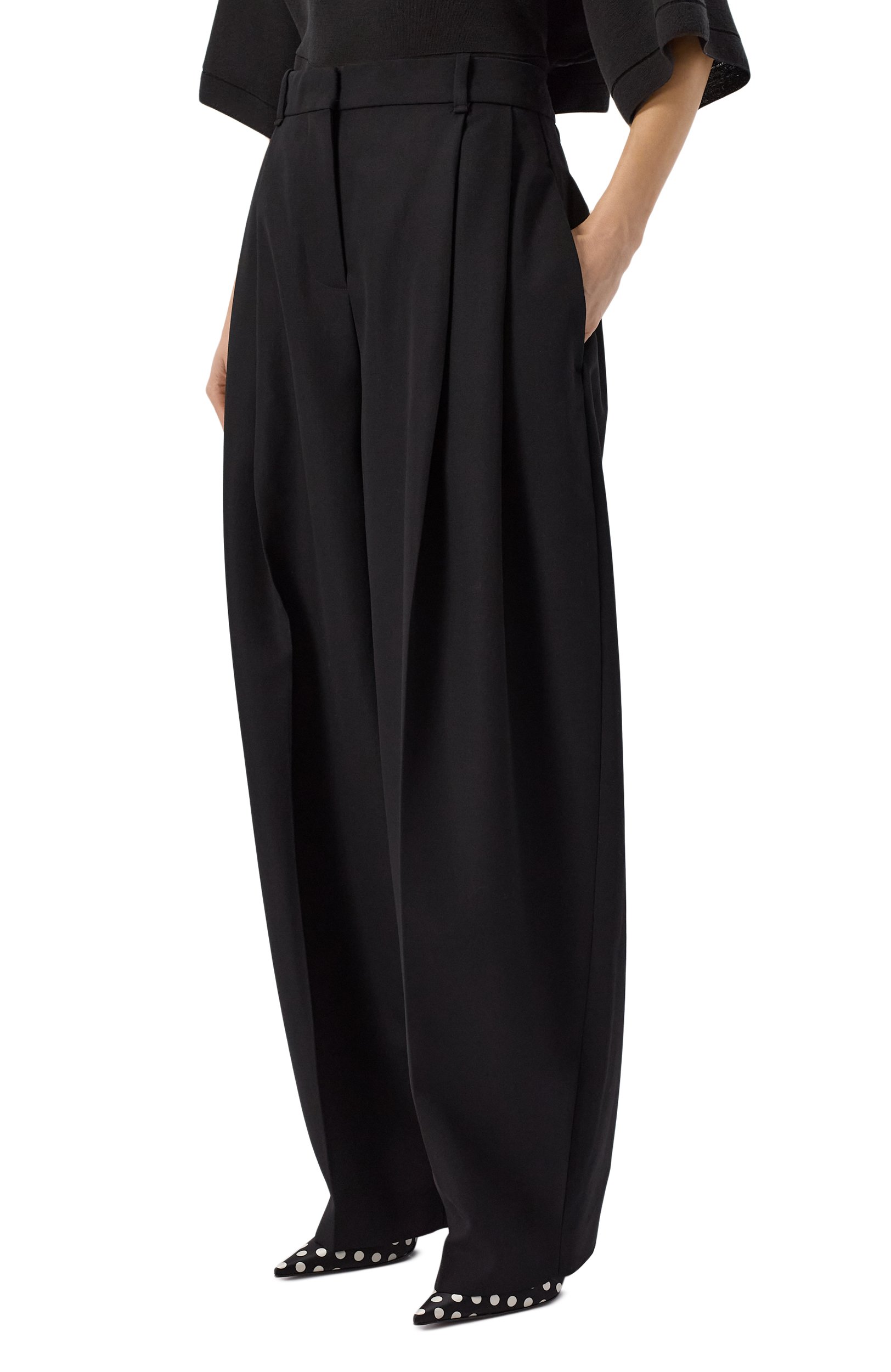 Шерстяные брюки JACQUEMUS черного цвета по цене 86100 руб., арт. 26EPAW00615/AW00637, фото 3 Шерстяные брюки JACQUEMUS, арт. 26EPAW00615/AW00637, фото 3