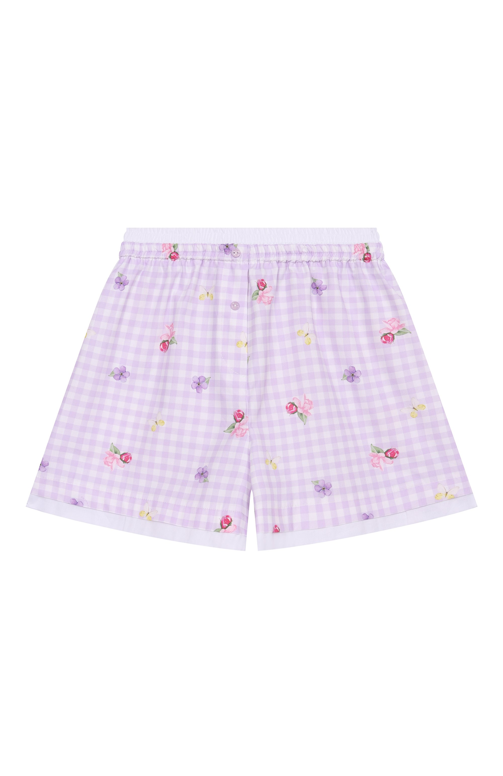 Хлопковые шорты MONNALISA сиреневого цвета по цене 12000 руб., арт. 11G409, фото 1 Хлопковые шорты MONNALISA, арт. 11G409, фото 1