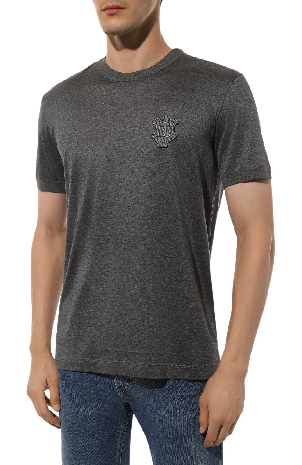 Футболка из шелка и хлопка DOLCE & GABBANA, арт. G8SA9Z/HU70J, фото 3