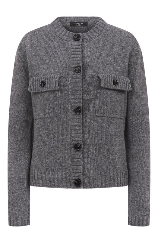 Шерстяной кардиган Weekend Max Mara 0LBIA Серый 0LBIA