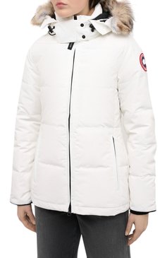 Женская парка chelsea CANADA GOOSE белого цвета, арт. 3804L | Фото 3 (Материал внешний: Синтетический материал; Длина (верхняя одежда): Короткие; Рукава: Длинные; Стили: Классический; Материал утеплителя: Пух и перо; Кросс-КТ: Куртка; Материал сплава: Проставлено; Драгоценные камни: Проставлено)