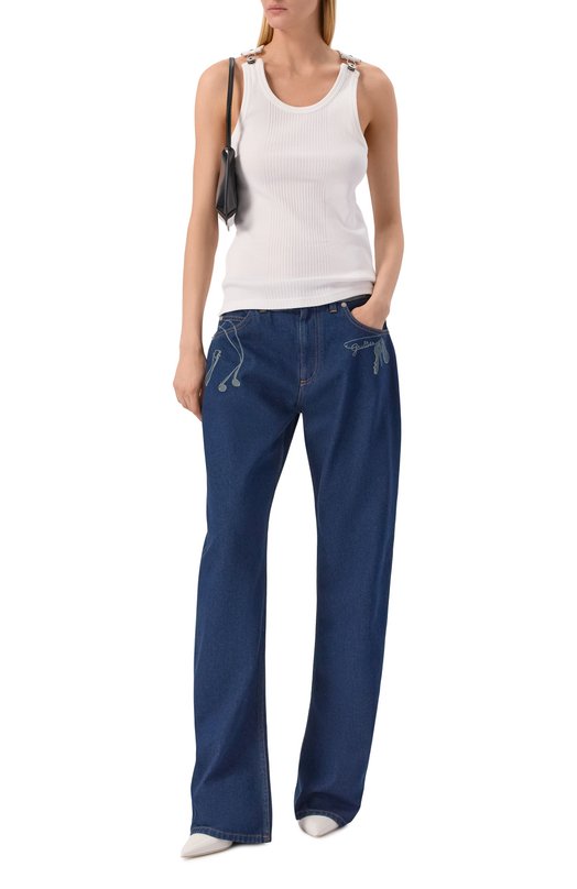 Хлопковая майка Jean Paul Gaultier 25/03-U-T0380/J014 Белый  25/03-U-T0380/J014 Фото 2