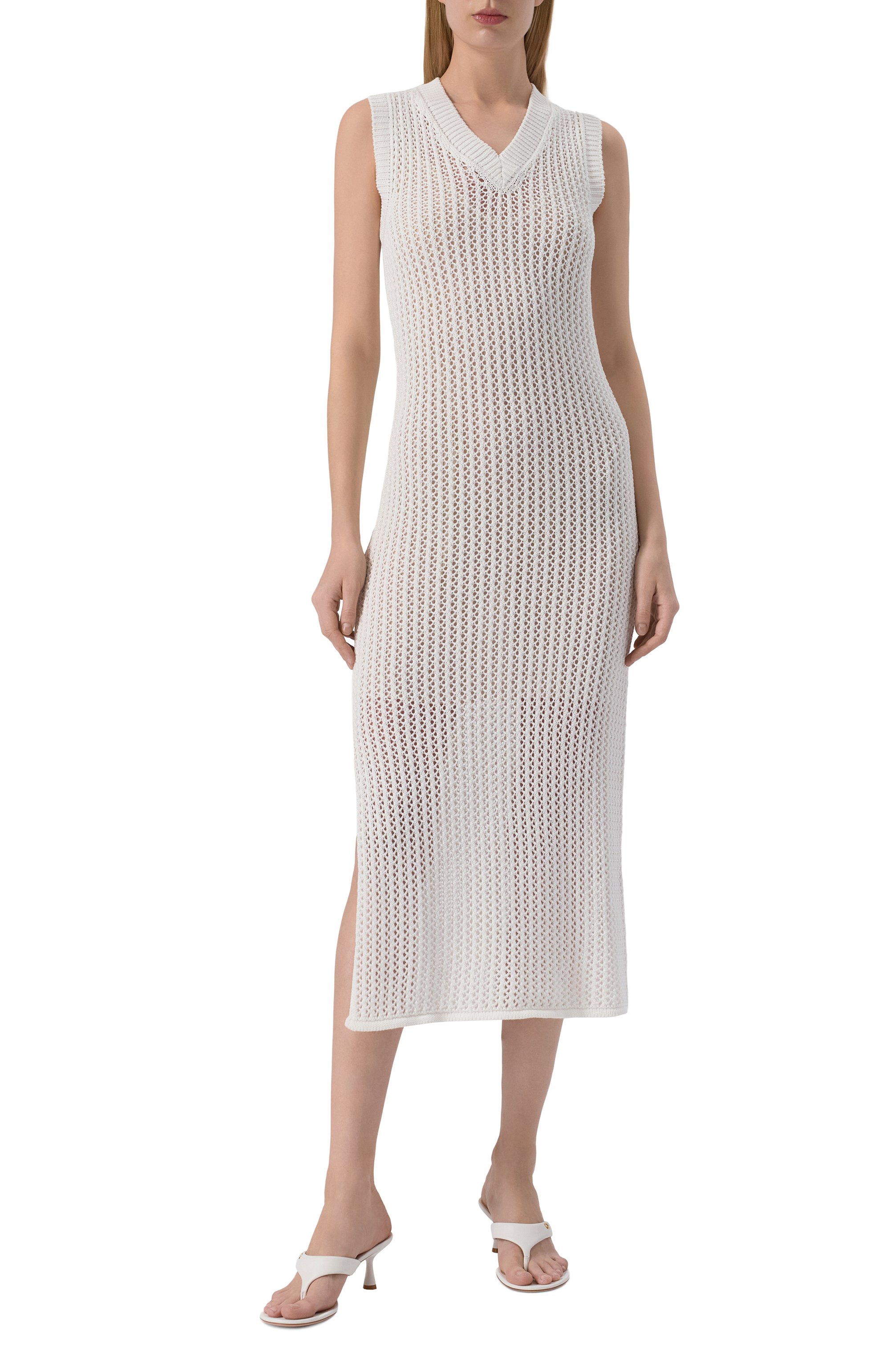 Хлопковое платье PIETRO BRUNELLI белого цвета по цене 31650 руб., арт. AGG005/C00102, фото 3 Хлопковое платье PIETRO BRUNELLI, арт. AGG005/C00102, фото 3