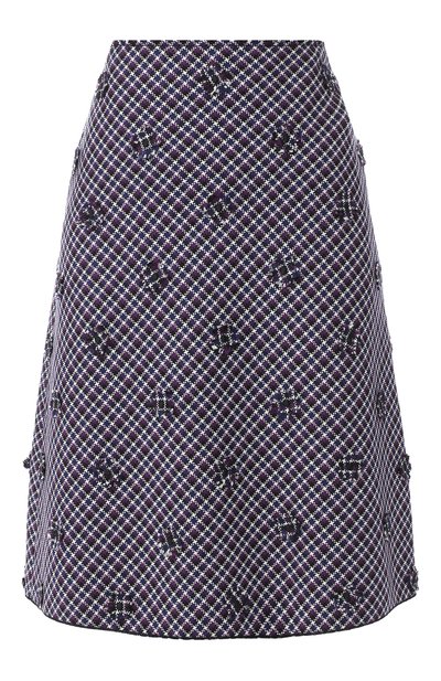 Женская шерстяная юбка с декоративной отделкой BOTTEGA VENETA, арт. 532226/VERY0