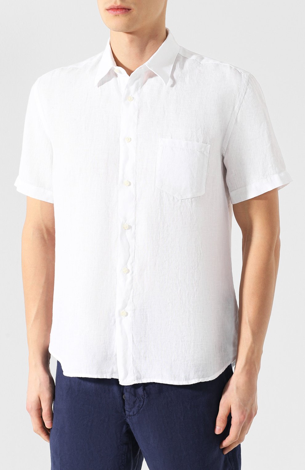 Льняная рубашка с воротником кент 120% LINO, арт. P0M1368/0115/001, фото 3