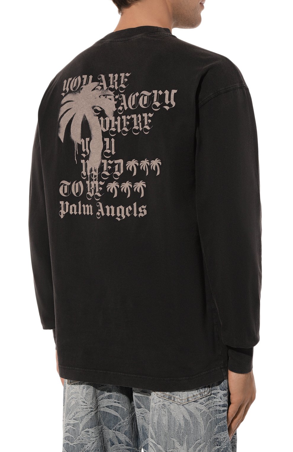 Хлопковый лонгслив PALM ANGELS, арт. PMAB002F24JER001, фото 4