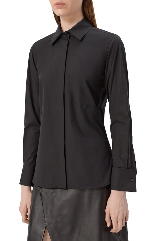 Хлопковая рубашка Max Mara KNUT Чёрный  KNUT Фото 3