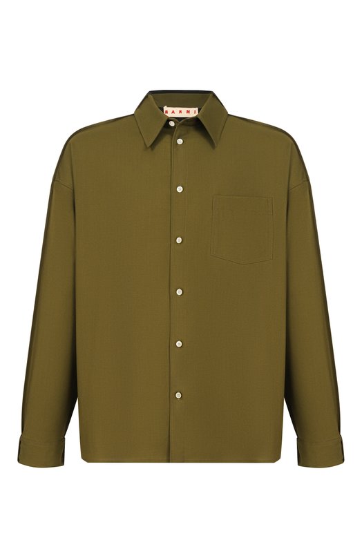 Шерстяная рубашка Marni CUMU0375Q0/UTW839 Хаки CUMU0375Q0/UTW839
