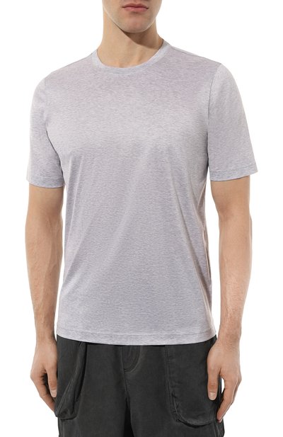 Хлопковая футболка GRAN SASSO светло-серого цвета по цене 13400 руб., арт. 60133/74002, фото 3 Хлопковая футболка GRAN SASSO, арт. 60133/74002, фото 3