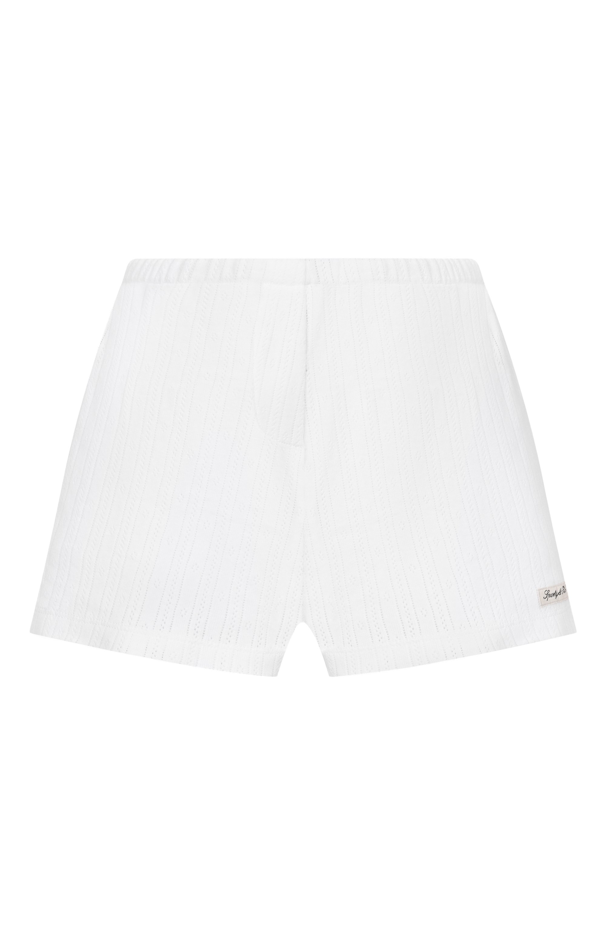 Хлопковые шорты SPORTY AND RICH белого цвета по цене 13600 руб., арт. SH06476326WH01, фото 1 Хлопковые шорты SPORTY AND RICH, арт. SH06476326WH01, фото 1