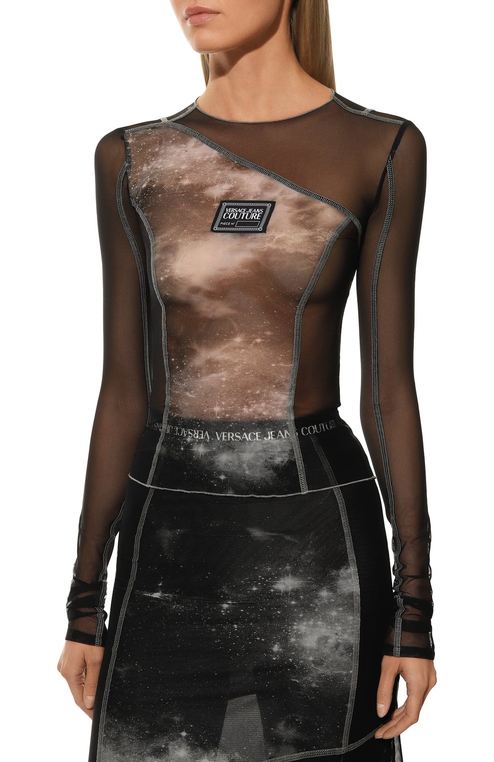 Топ VERSACE JEANS COUTURE, арт. 73HAH206-73DP206 TULLE ST PRINT SPACE/JS107, фото 3