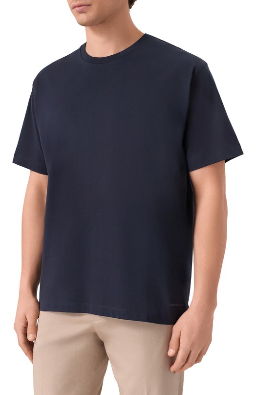 Хлопковая футболка Corneliani 27G575/2725005 Синий  27G575/2725005 Фото 3