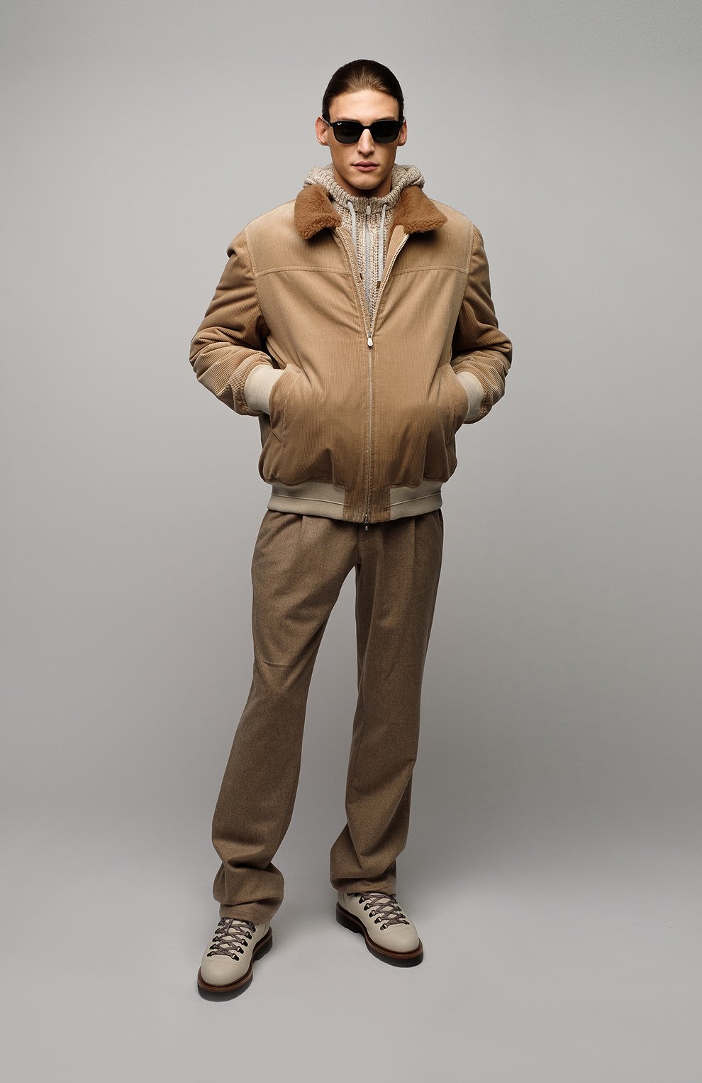 Вельветовый бомбер с подкладкой из овчины BRUNELLO CUCINELLI, арт. MQ4366446, фото 6