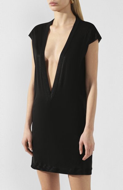 Футболка из вискозы RICK OWENS черного цвета по цене 39450 руб., арт. R020S1250/JJ, фото 3 Футболка из вискозы RICK OWENS, арт. R020S1250/JJ, фото 3