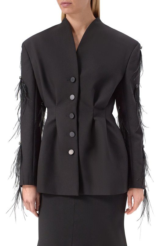 Жакет с отделкой стразами и перьями Leffers 4.52.45.15.01 Чёрный  4.52.45.15.01 Фото 3