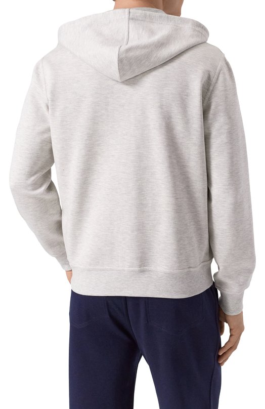 Толстовка из хлопка и кашемира Brunello Cucinelli MM8319069G Серый  MM8319069G Фото 4