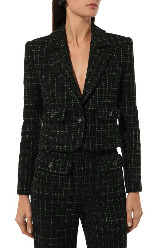 Жакет из шелка и хлопка Elie Saab J0041N Чёрный  J0041N Фото 3