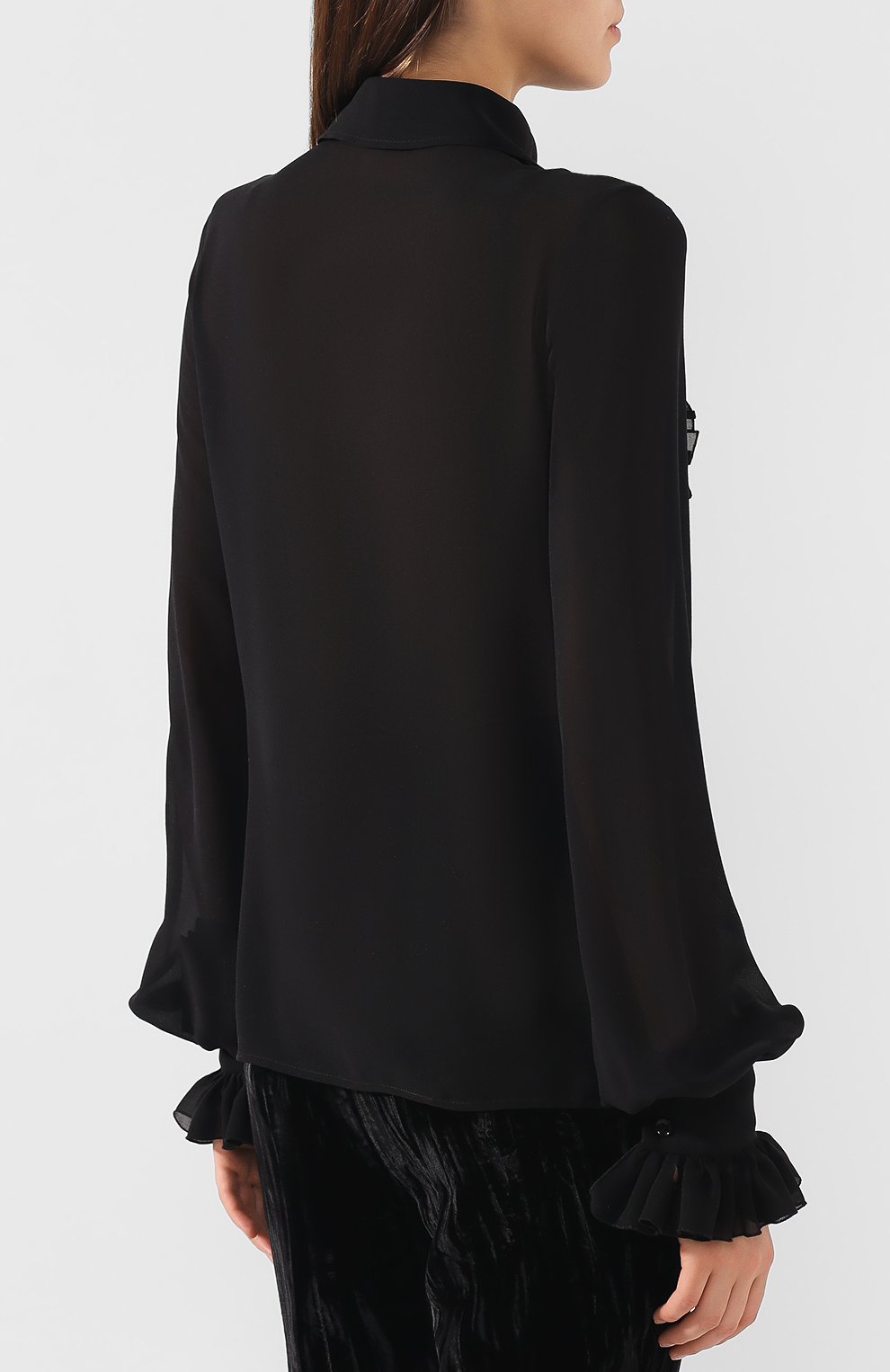 Шелковая блузка SAINT LAURENT, арт. 570746/Y059R, фото 4