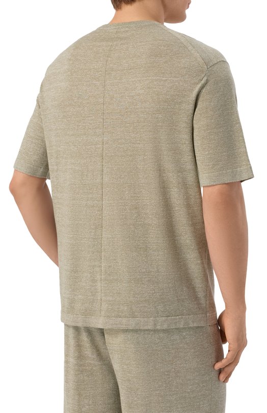 Джемпер из шерсти и льна 12 STOREEZ 137227 Зелёный  137227 Фото 4