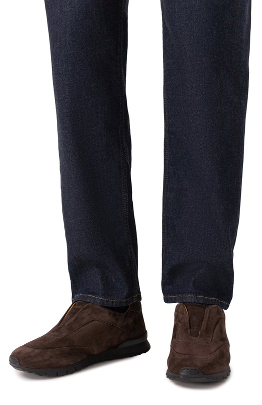 Замшевые кроссовки Kiton USSA107N0010804 Коричневый  USSA107N0010804 Фото 3