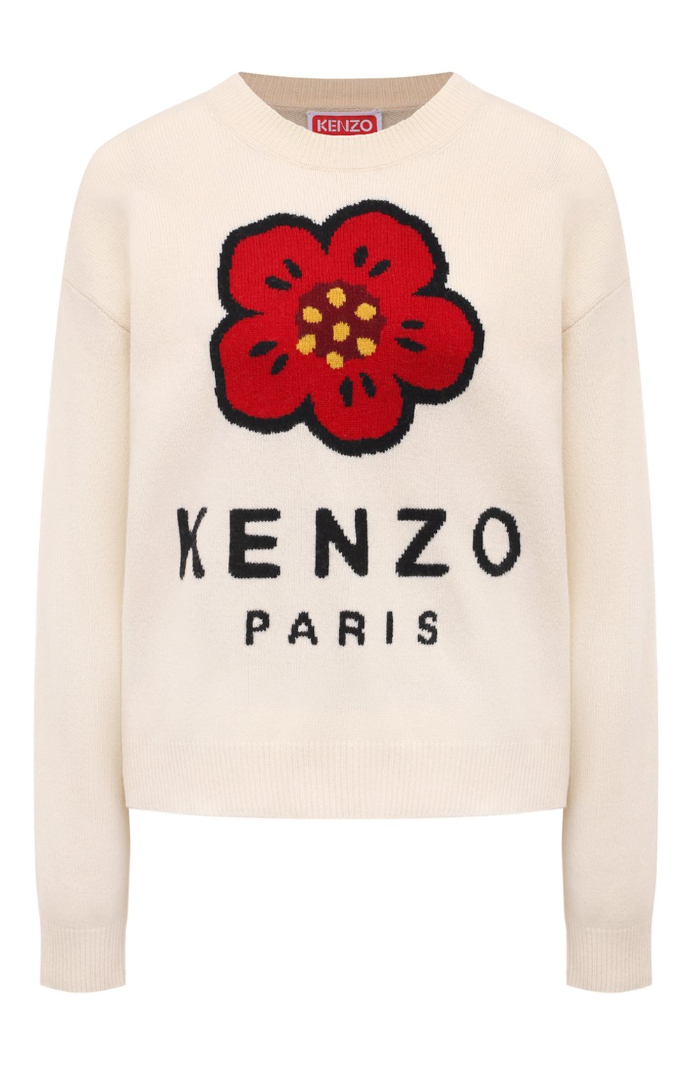 Шерстяной пуловер KENZO кремового цвета по цене 57700 руб., арт. FC62PU3443LD, фото 1 Шерстяной пуловер KENZO, арт. FC62PU3443LD, фото 1