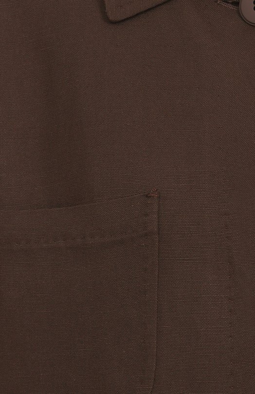 Рубашка из вискозы и льна Max Mara Studio LINCE Коричневый  LINCE Фото 6