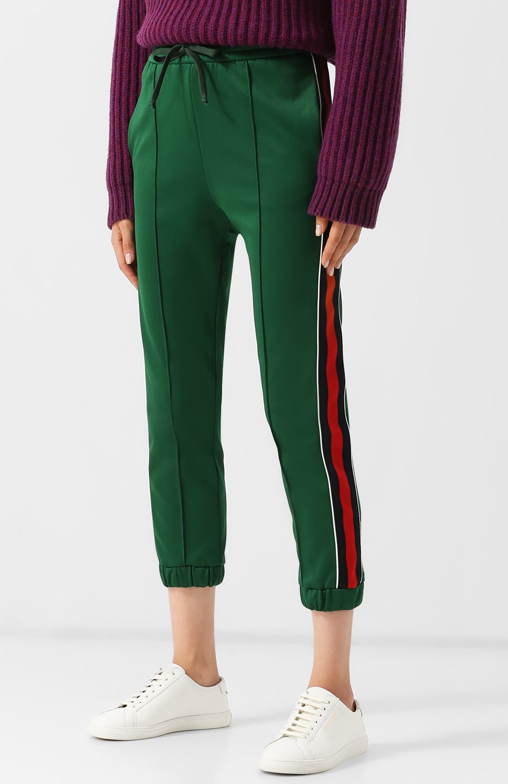 Укороченные брюки с эластичным поясом и контрастными лампасами GUCCI, арт. 479532/X9C09, фото 3